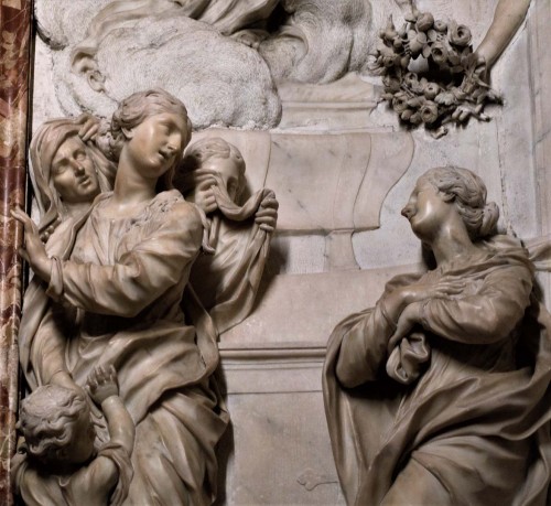 Sant'Agnese in Agone, ołtarz boczny, Męczeństwo św. Emerencjany, fragment, Ercole Ferrata