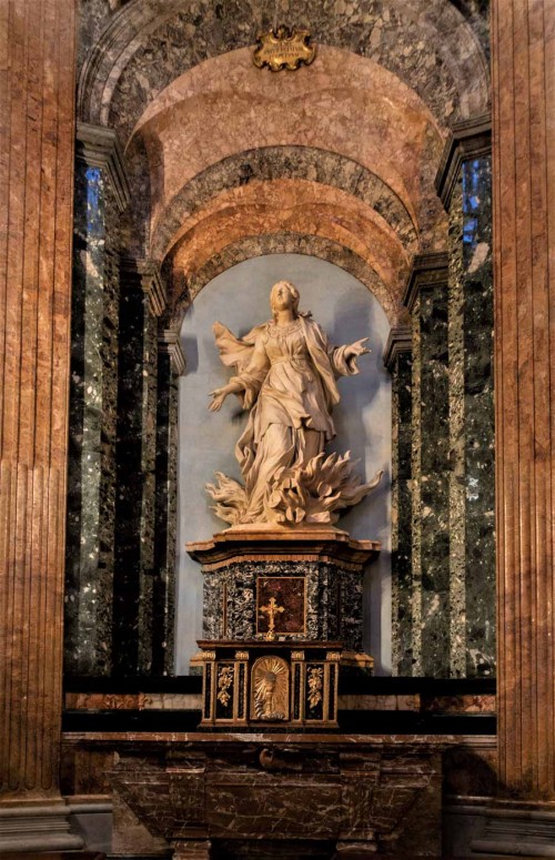 Sant'Agnese in Agone, ołtarz boczny - Św. Agnieszka w płomieniach, Ercole Ferrata