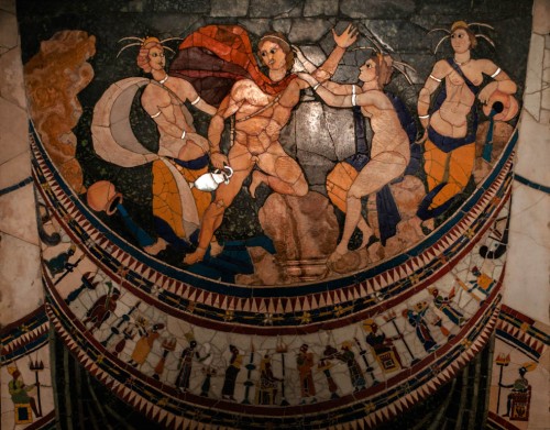 Płyta z kościoła Sant'Andrea Catabarbara, scena z mitologicznej opowieści o porwaniu Hylasa przez nimfy, Museo Nazionale, Palazzo Massimo