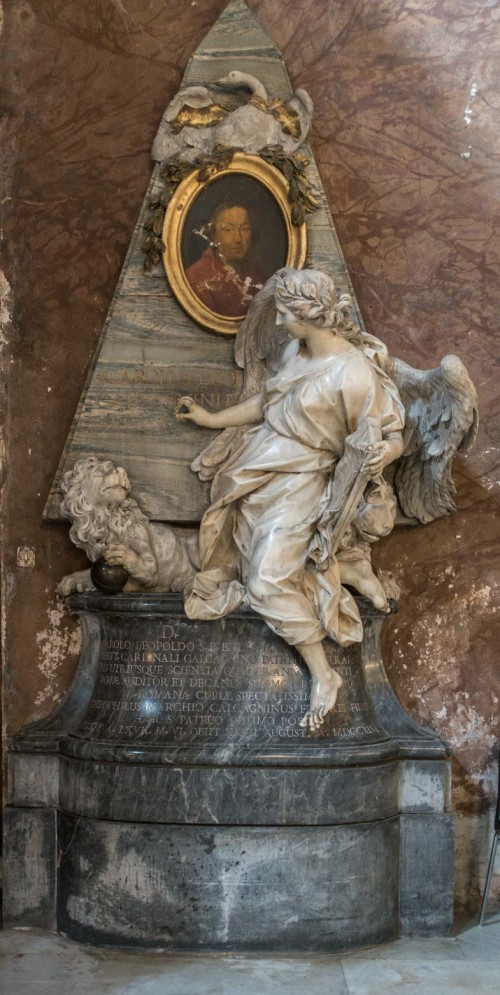 Basilica of Sant'Andrea delle Fratte, funerary monument of Cardinal C.L. Calcagnini, Pietro Bracci, 1746