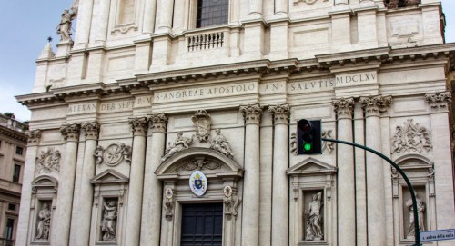 Central part of the façade of the Church of Sant’Andrea della Valle