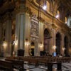 Basilica of Sant'Andrea della Valle, view of the transept with the Chapel of St. Andrew Avellino and tombstone of Pope Pius III