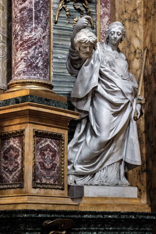 Basilica of San Carlo al Corso, The Altar of Immaculate Conception, transept, statue of Judith, Pietro Pacilli