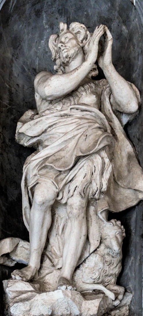 Basilica of San Carlo al Corso, statue of St. John the Baptist in the church ambulatory, Francesco Cavallini