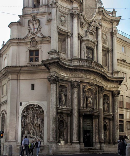 San Carlo alle Quattro Fontane, fasada