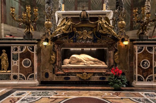 Basilica of Santa Cecilia, lying figure of St. Cecilia, Stefano Maderno