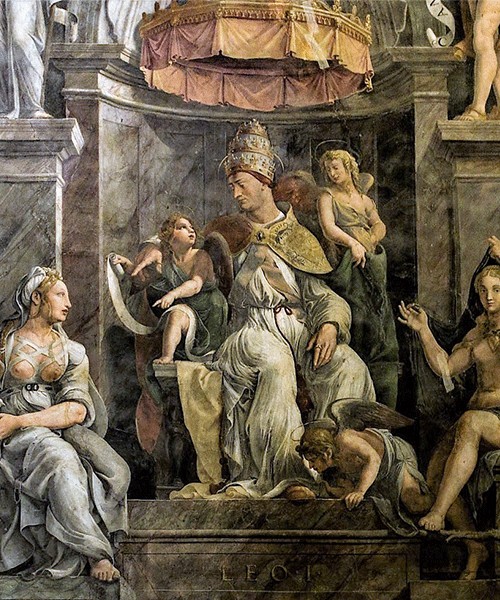 Pope Leo I, frescoes in the Hall of Constantine, Giulio Romano, Apostolic Palace, Musei Vaticani