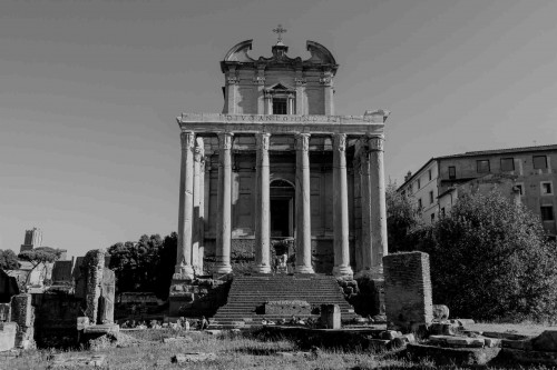 The Temple of Faustina and Antoninus Pius, presently the Church of San Lorenzo in Miranda Forum Romanum