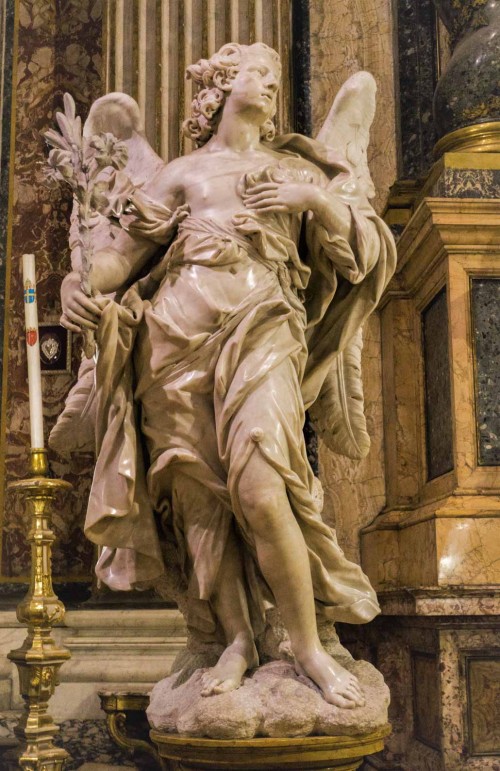 Sant'Ignazio, anioł flankujący ołtarz św. Alojzego Gonzagi, Bernardino Ludovisi