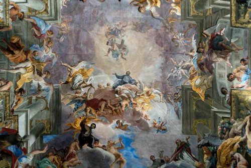 Church of Sant'Ignazio, central part of a vault painting – Apotheosis of St. Ignatius, Andrea Pozzo