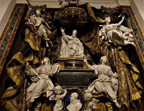 Sant'Ignazio, kaplica Ludovisi, pomnik nagrobny papieża Grzegorza XV i jego nepota Ludovica Ludovisi
