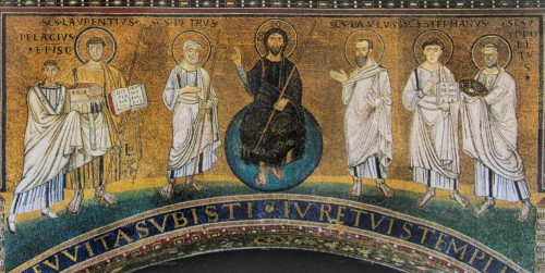 Basilica of San Lorenzo fuori le mura, mosaic from the times of Pope Pelagius II