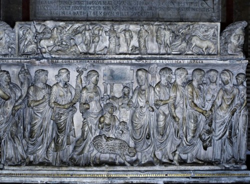 Basilica of San Lorenzo fuori le mura, ancient sarcophagus – tomb of Cardinal Guglielmo Fieschi