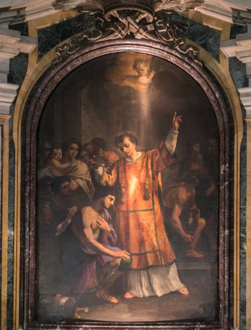 San Lorenzo in Fonte (Santi Lorenzo e Ippolito),  Chrzest Hipolita - ołtarz główny