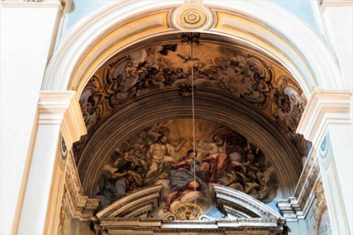Church of San Lorenzo in Miranda, vault of the Chapel of Assumption of the Virgin Mary, frescoes from the XVIII century