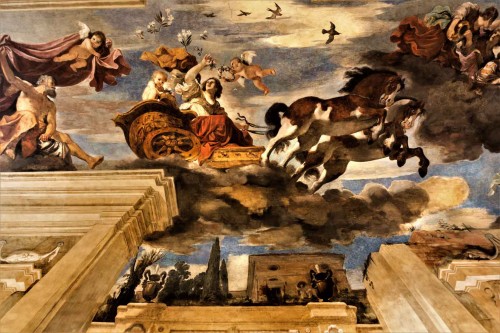 Casino Ludovisi, ceiling decorations of the salon on the ground floor, Guercino, Aurora, fragment
