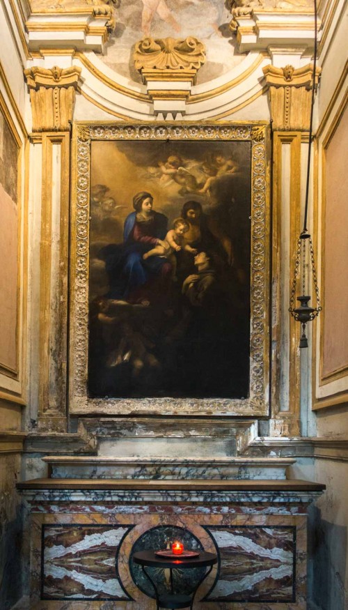 San Marco, kaplica św. Antoniego, Madonna z Dzieciątkiem adorowana przez św. Antoniego z Padwy i św. Annę, Luigi Primo detto il Gentile, XVII w.