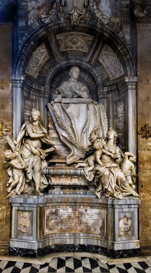 Basilica of San Marco, funerary monument of Cardinal Aloisio Prioli 1720, Francesco Moderati