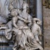 Basilica of San Marco, tombstone of Cardinal A. Prioli, allegory of Charity, detail