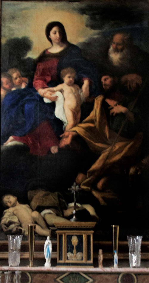 Baciccio, Madonna ze św. Rochem i św. Antonim, zakrystia kościoła San Rocco