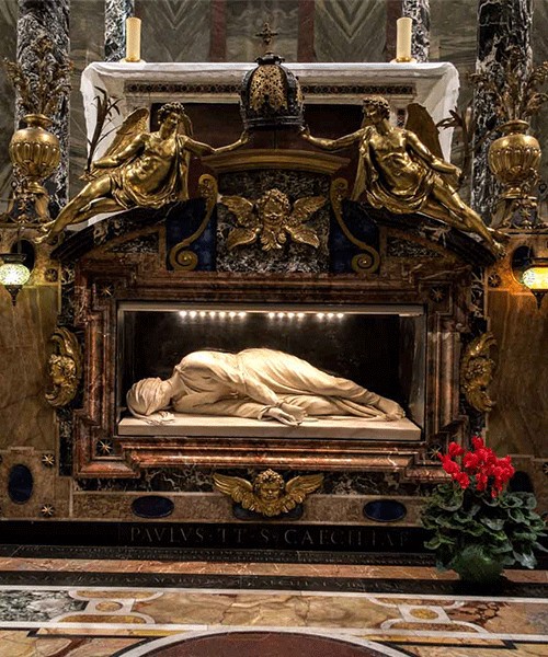 Statue of St. Cecilia, Stefano Maderno, Basilica of Santa Cecilia
