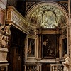 Basilica of Sant’Agostino, contemporary pilgrims in front of Caravaggio’s painting – Madonna of Loreto