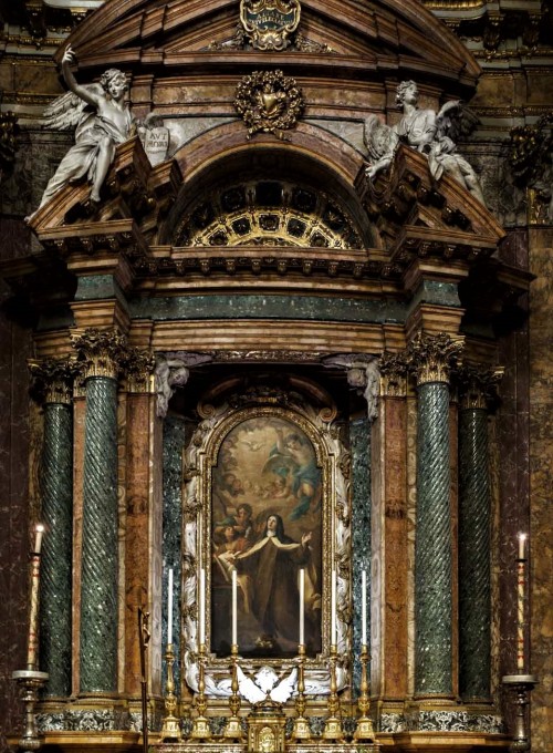 Giovanni Battista Maini, two angels at the base of the Altar of St. Theresa, Church of Santa Maria della Scala