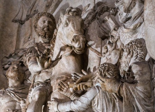 Emperor Marcus Aurelius among his soldiers and subjects, relief from the unpreserved monument of the emperor, Musei Capitolini