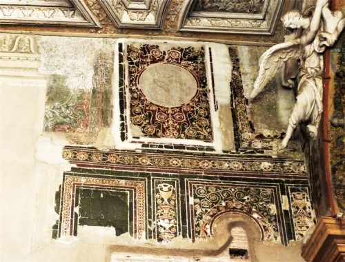 San Giovanni Baptistery, old vestibule, remains of a wall decoration (opus sectile) from the V century