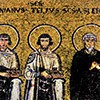 Baptysterium San Giovanni, kaplica śś. Wenancjusza i Domniusa, dekoracja tęczy z przedstawieniem dalmackich świętych (Paulinianusa, Telusa i Asteriusa)