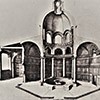 Widok baptysterium San Giovanni w XVI w. - rycina A. Lafrery, wg R. Krautheimer Rom. Schicksal einer Stadt