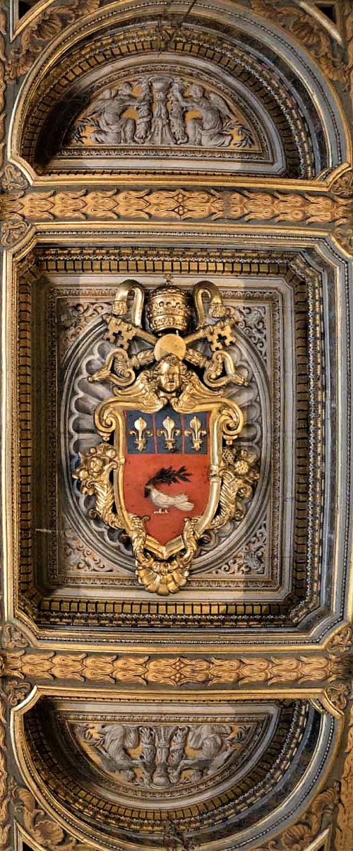 Palazzo Pamphilj, sala Pejzaży, strop z herbem rodu Pamphilj
