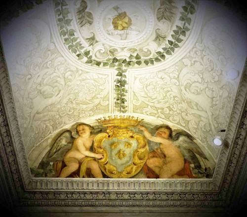 Palazzo Barberini, one of the palace rooms decorated with emblems of the Barberini coat of arms