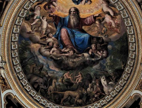 Il Gesù, dekoracja kopuły kaplicy Santissima Trinita (Trójcy Świętej)