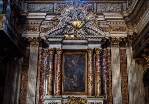 Church of Il Gesù, Altar of St. Francis Xavier in the transept of the church, Giacomo della Porta, Pietro da Cortona