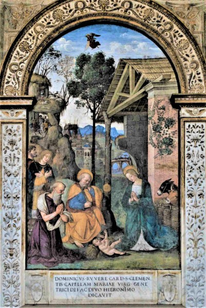 Kościół Santa Maria del Popolo, kaplica della Rovere, Adoracja Dzieciątka Jezus, Pinturicchio