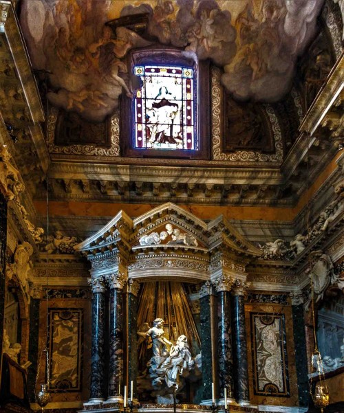 Church of Santa Maria della Vittoria, The Ecstasy of St. Therese, Cornaro family chapel, Gian Lorenzo Bernini