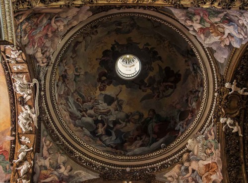 Church of Santa Maria della Vittoria, dome with paintings by Guercino – The Apotheosis of St. Paul