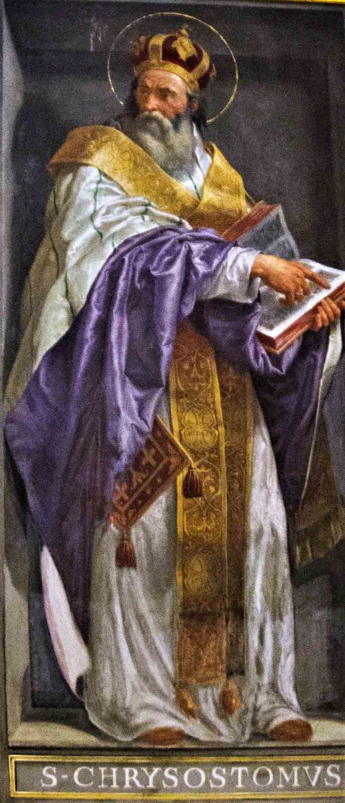 Santa Maria in Aquiro, jedno z malowideł na filarach nawy głównej, św. Chryzostom