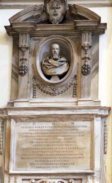 Pomnik upamiętniający kardynała Antonio Barberiniego, kościół San Giovanni dei Fiorentini, zdj. Wikipedia