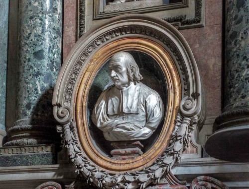 Church of San Nicola da Tolentino, Gavotti Chapel, bust of Cardinal Giovanni Battista Gavotti, Cosimo Fancelli