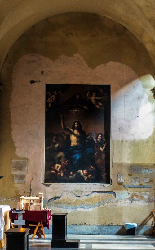Basilica of San Nicola in Carcere, The Holy Trinity among Angels, copy of a painting by Guercino
