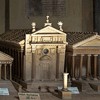 San Nicola in Carcere, makieta ukazująca trzy istniejące tu wcześniej świątynie - Junony (w środku), Spes i Janusa