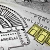 San Nicola in Carcere, mapa starożytnego Rzymu z trzema świątyniami przy Forum Holitorium (na żółto)