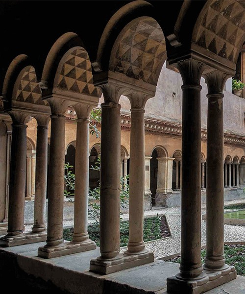 Basilica of Santi Quattro Coronati, Benedictine cloisters from the XIII century