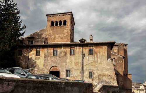 View of the church and monastery complex Santi Quattro Coronati