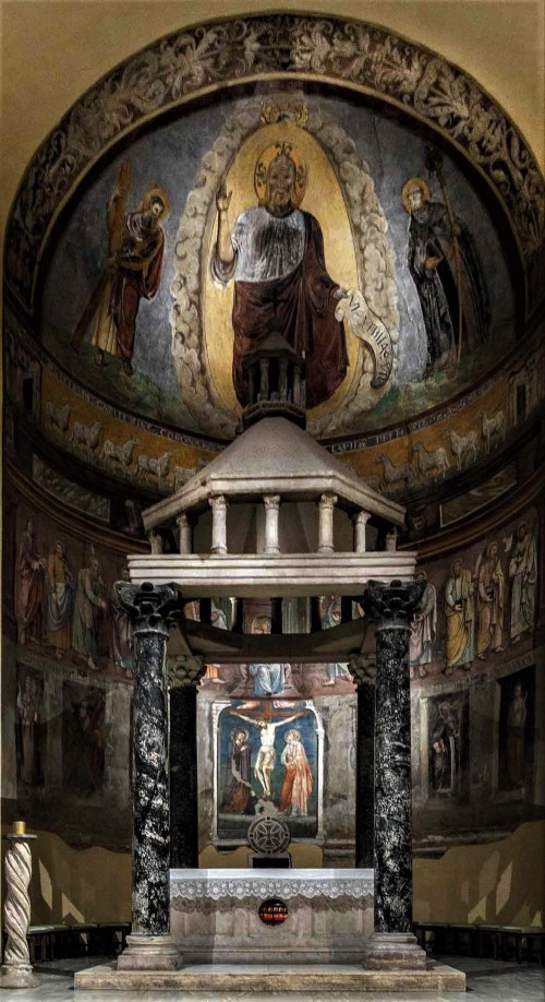 Basilica of San Saba, ciborium and apse with frescoes