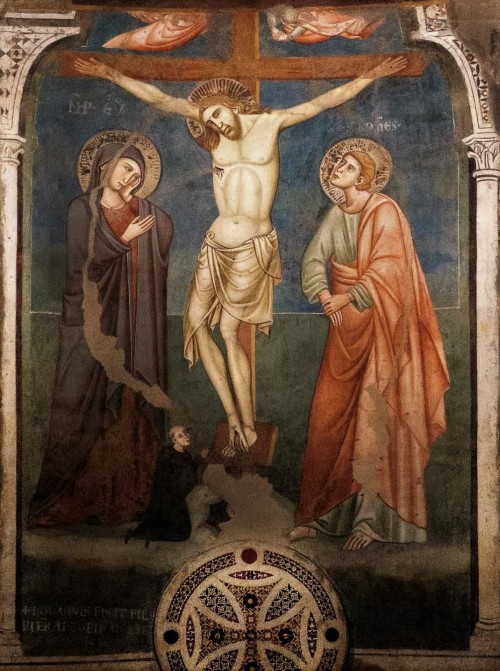 Basilica of San Saba, fresco in the apse, The Crucifixion