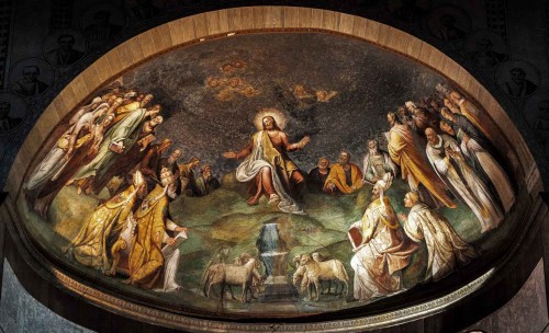 Basilica of Santa Sabina, frescoes of the apse – Christ Surrounded by Apostles and Doctors of the Church, Taddeo Zuccari