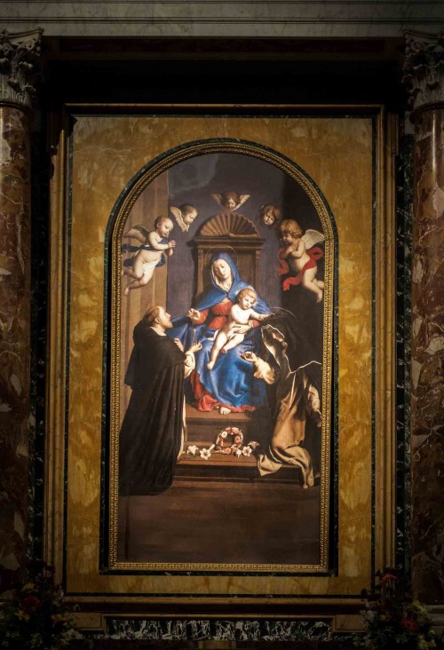 Santa Sabina, Madonna w otoczeniu św. Dominika i św. Katarzyny, kaplica św. Katarzyny ze Sieny, Sassoferrato